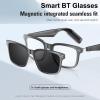 ASHATA AI Bluetooth Translation Smart Glasses, Magnetic Polarized Sunglasses Real Time Translation Magnetic Polarized Sunglasses, for Outdoor Activities Cycling Daily Use Travel (Dark Green) view 2