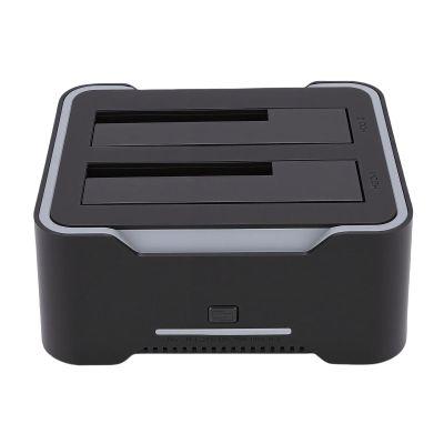 Wisoqu Dual Bay Hard Drive Docking Station, USB 3.0 External HDD SSD Dock with RGB Light Breathing Effect and Offline Cloning, for 2.5in 3.5in HDD SSD (US Plug)