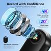 4K Thumb Action Camera, New Ultra Wide Angle Wearable Body Adventure Action Cameras with Audio, Night Vision, Mount Anywhere, for Vlogging, Cycling, Diving, Skiing (4k Black,128G) view 3