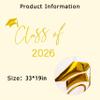 Eurteka Class of 2026 Golden Decal - Graduation Party Decoration, Balloon Arch Stickers, Congrats Grad Party Class of 2026 Event Planner DecalPhoto Props view 2