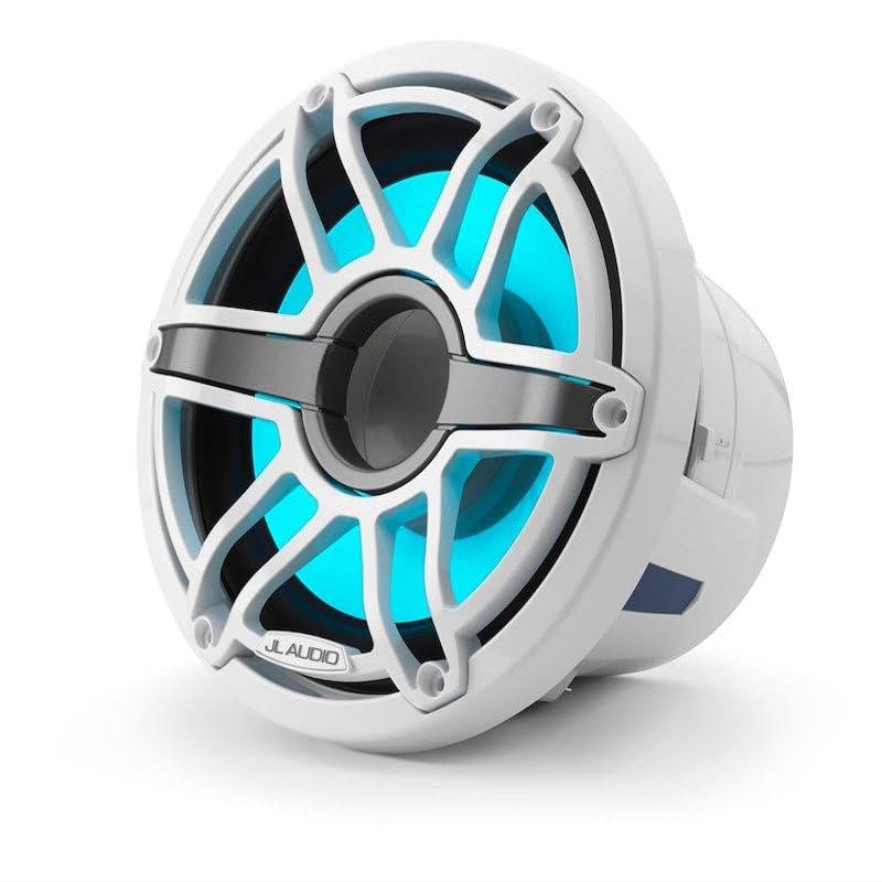 JL Audio M6 8" Marine Subwoofer w/Gloss White Sport Grille Transflective LED Lighting - M6-8IB-S-GwGw-i-4 [010-03081-00]