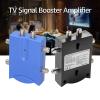Bi Directional TV Amplifier Signal Booster 4 Outputs Low Noise TV Antenna Splitter with Reverse Path for Indoor Home Use Black Blue ABS 96x80x26mm view 2
