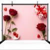 chnywork 10x10ft Happy Valentine's Day Backdrop Heart Shape Chocolate Red Roses Gift Box Romantic Valentines Day Background Couple Lover Dating Party Decoration Portrait Photo Booth Props view 3
