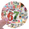 110PCS Trendy Number 67 Stickers,Waterproof Vinyl Funny Creative Decor Decals for Skateboard, Fridge, Laptop, Phone, Luggage (1.64-2.28 Inches) (67-110) view 3
