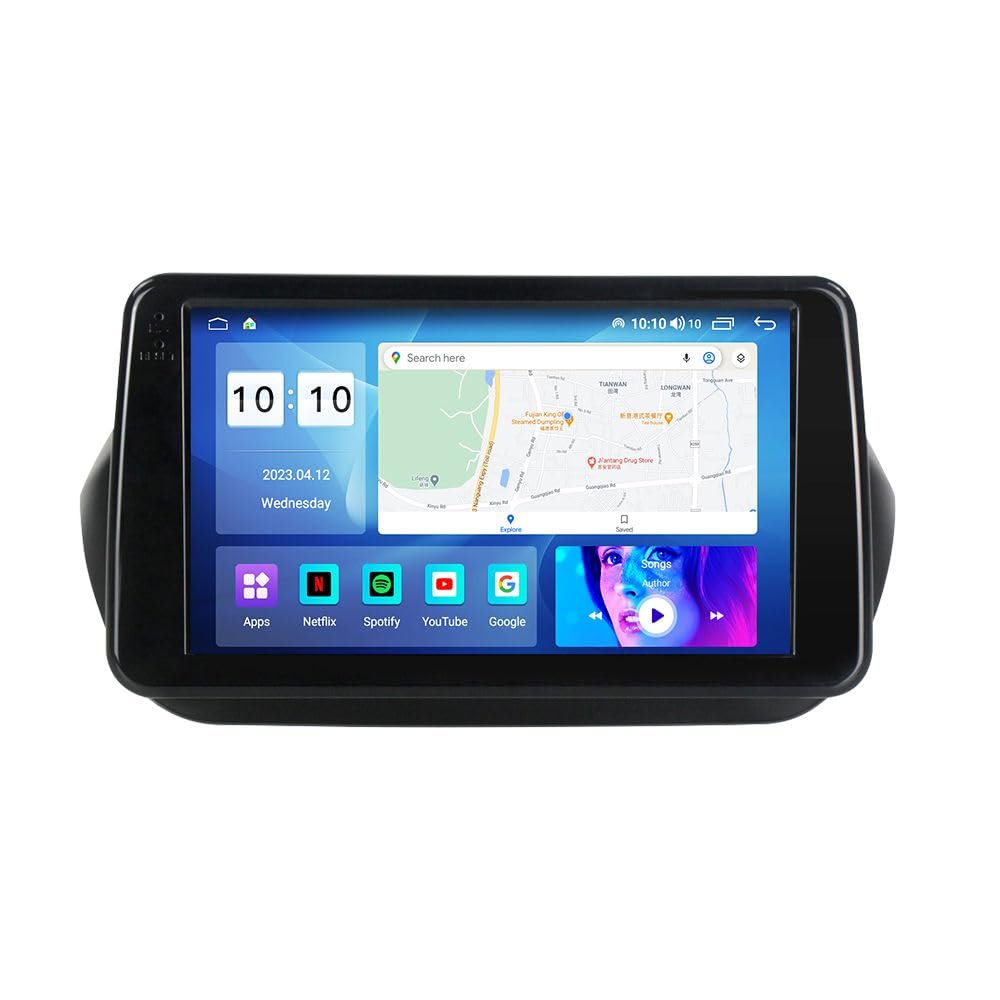 Android Car Stereo for Fiat Fiorino Qubo 2008-2017,9 inch IPS Touchscreen with Upgrade Wireless CarPlay & Android Auto,WiFi/GPS,Support SWC and Subwoofer,8-Core 4G+64G