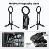 Dual Magnetic Phone Tripod,Foldable Double Magnet Mount Pocket Cell Phone Stand 180Rotating,1/4" Screw Tripod Mount Compatible with iPhone 17 16 15 14 13 Pro Max Plus Gym Magsafe Stand (Black) view 4