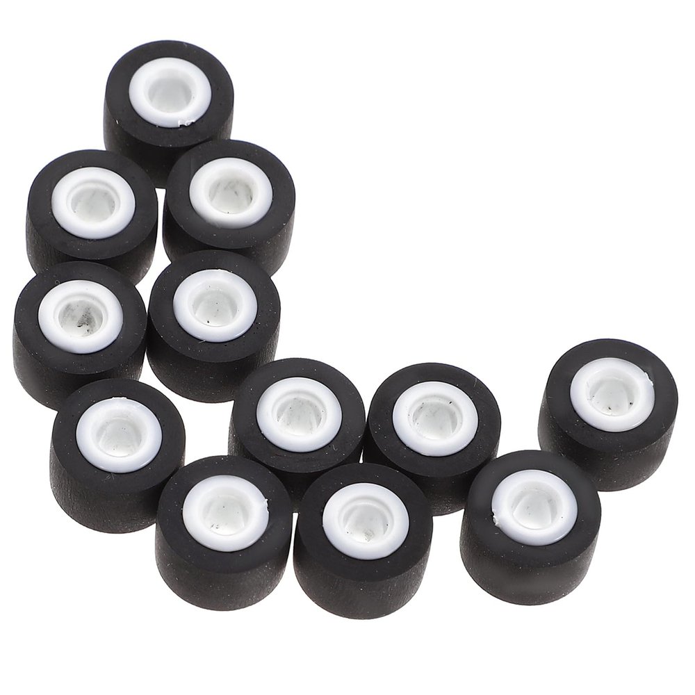 Toddmomy 12Pcs Cassette Tape Machine Pinch Roller Replacement Bearings for Recorder Repair, Rubber Video Tape Pressure Pulley Wheels for Audio and Radio Maintenance