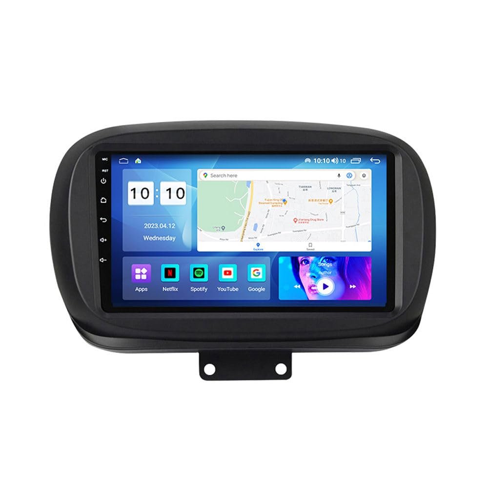 Android Car Stereo for Fiat 500X 2014-2020,9 inch IPS Touchscreen with Upgrade Wireless CarPlay & Android Auto,WiFi/GPS,Support SWC and Subwoofer,8-Core 4G+64G