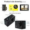 zcypeaf Action Camera for Yamaha XSR900 XSR 900, with 4K Recording Support, EIS Sports Helmet Motorcycle Camera, Loop Recording, Time-Lapse, Playback,B Grey view 3