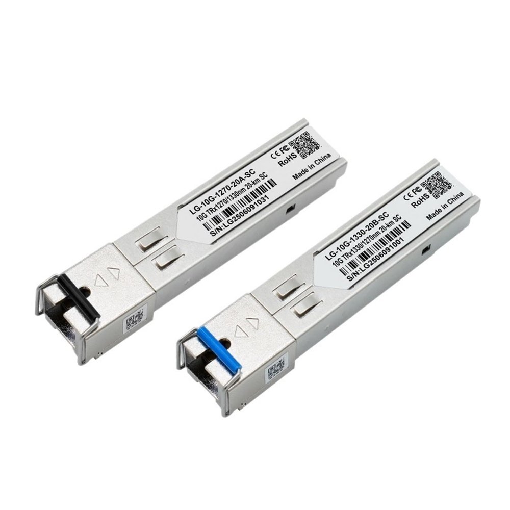 10G SFP+ Module SC 1270/1330nm Single Mode 0-20KM Fiber Optic Transceiver Module Compatible with Switch