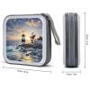 Rkklvbns Santa Claus Lighthouse DVD Storage Bags with Zipper, CD Portable Case Holder with Handles, Large Storage Stackable Media Binder for Travel, Cabinet, Home, Office, Car view 2