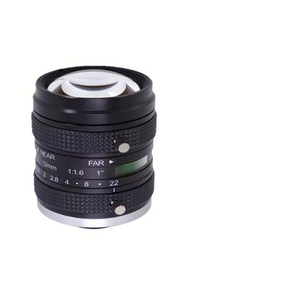 5mp F1.6 Large Aperture Machine Vision Lens 12mm Fixed Focal Length for 1'' C Mount Sensor (Without Filter Thread)