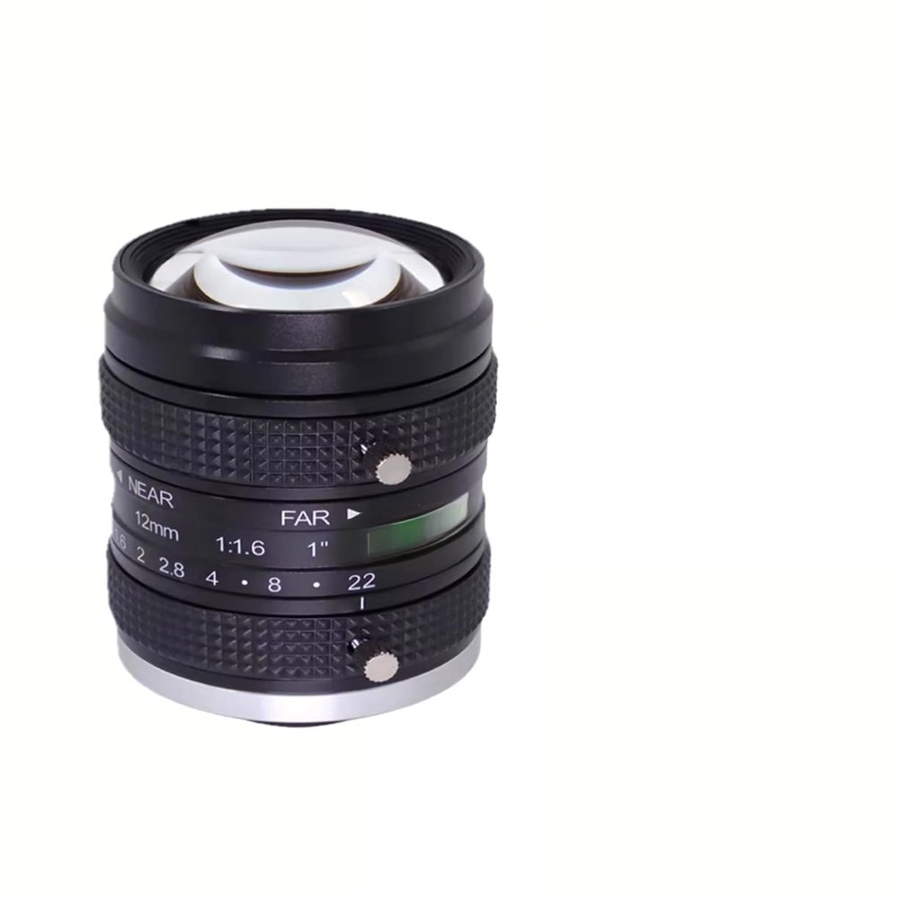 5mp F1.6 Large Aperture Machine Vision Lens 12mm Fixed Focal Length for 1'' C Mount Sensor (Without Filter Thread)