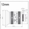 5mp F1.6 Large Aperture Machine Vision Lens 12mm Fixed Focal Length for 1'' C Mount Sensor (Without Filter Thread) view 2