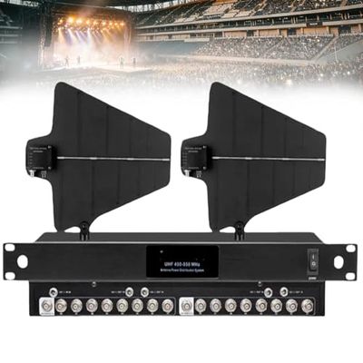 UHF Wireless Microphone Signal Amplifier, Active Directional Antenna Distribution System with 8-16 Outputs & 2 Cascade Ports for Enhanced Audio Performance