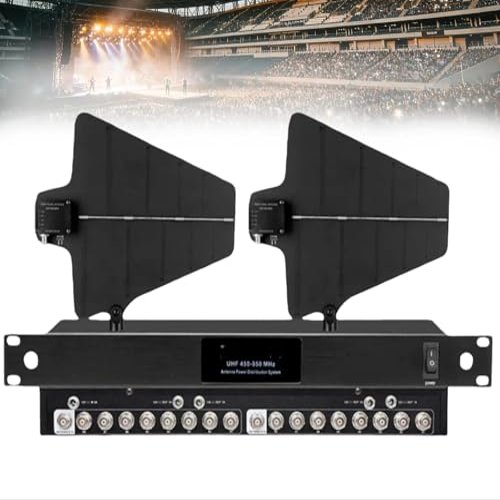UHF Wireless Microphone Signal Amplifier, Active Directional Antenna Distribution System with 8-16 Outputs & 2 Cascade Ports for Enhanced Audio Performance