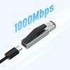 Vmohuyktx Alloy Type C to RJ45 Adapter Providing 1000Mbps Fast Ethernet Connectivity Plugs Play Feature Keychain Design for Laptops Gigabit Ethernet view 3