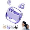 2 in 1 Clip on Open Ear Headphones Wireless Earbuds,Bluetooth 5.4 in Ear Buds Light Weight Headphones,Deep Bass Sound,Built in Mics Headset,Clear Calls Earphones for Sports Workout Daily Use (Purple) view 1