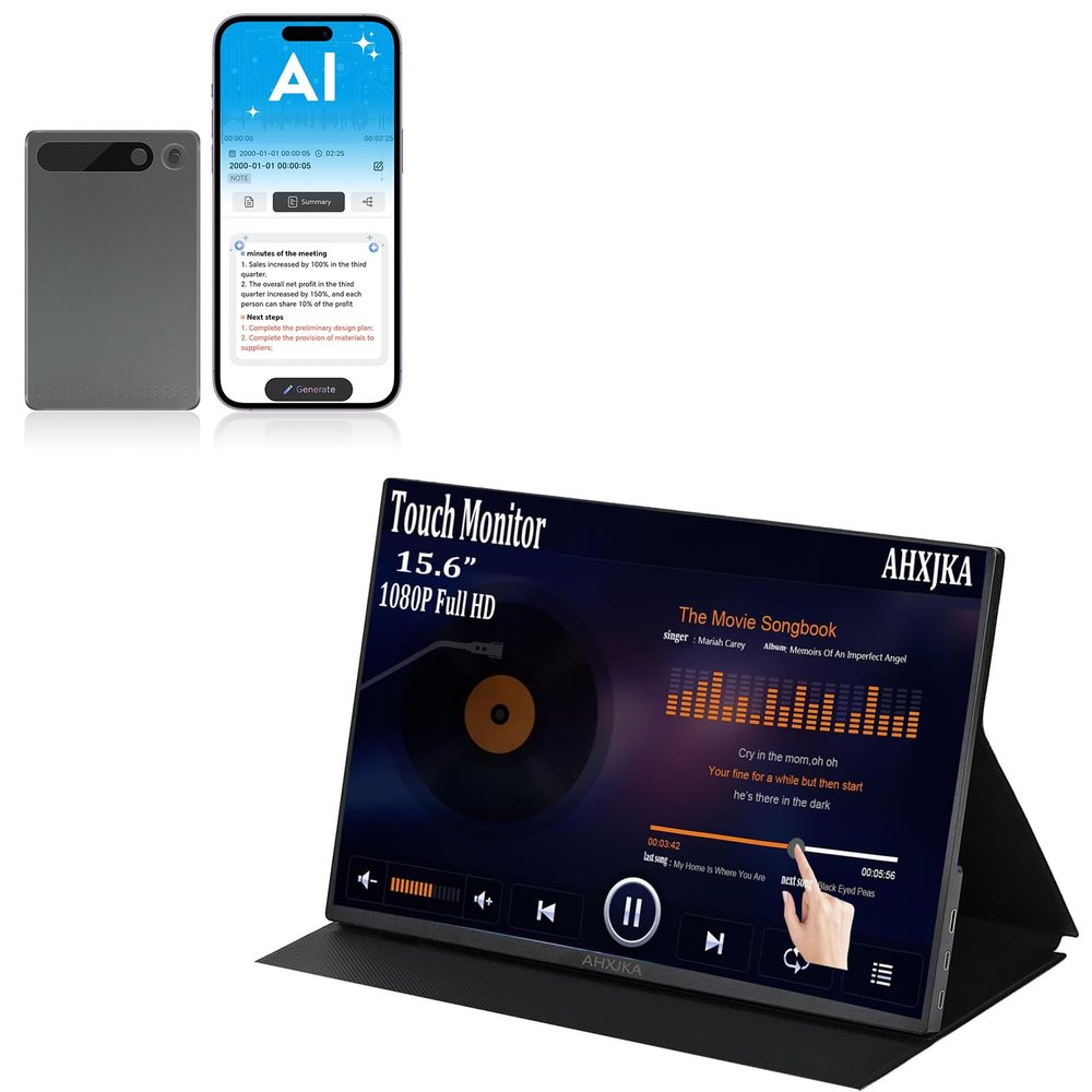 AHXJKA AI Recorder and 15.6 Touchscreen Monitor