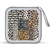 LOKLNEYK Leopard with Brownish DVD Case Large Storage Disc Wallet Bag Portable Zipper CD Case Holder CD Organizer Wallet 48 Capacity Hard Plastic DVD Cases for Car Home Travel view 1