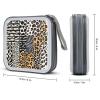 LOKLNEYK Leopard with Brownish DVD Case Large Storage Disc Wallet Bag Portable Zipper CD Case Holder CD Organizer Wallet 48 Capacity Hard Plastic DVD Cases for Car Home Travel view 2