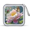 LOKLNEYK Cute Little Butterfly DVD Case Large Storage Disc Wallet Bag Portable Zipper CD Case Holder CD Organizer Wallet 48 Capacity Hard Plastic DVD Cases for Car Home Travel view 1