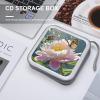 LOKLNEYK Cute Little Butterfly DVD Case Large Storage Disc Wallet Bag Portable Zipper CD Case Holder CD Organizer Wallet 48 Capacity Hard Plastic DVD Cases for Car Home Travel view 4