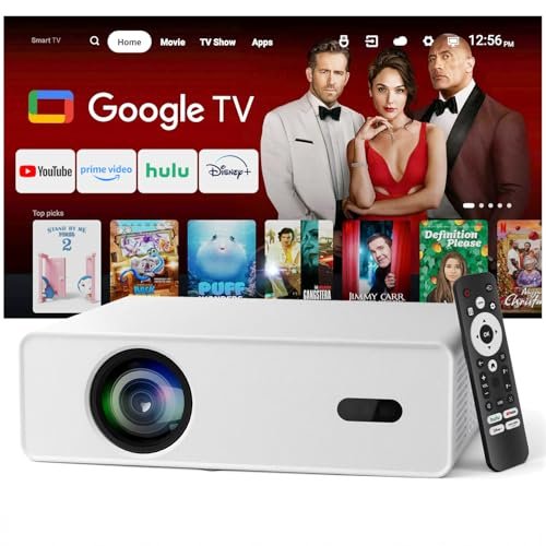 Built-in Google TV/4.5Ultra LCDXENPONAD 4K Smart Projector ,Outdoor Movie Projector with Auto Focus , Dolby Audio, Portable 1080P Projector for Home Theater& Video and Image Use. (H7 Google Play)