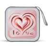 LOKLNEYK Love Heart DVD Case Large Storage Disc Wallet Bag Portable Zipper CD Case Holder CD Organizer Wallet 48 Capacity Hard Plastic DVD Cases for Car Home Travel view 1