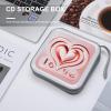 LOKLNEYK Love Heart DVD Case Large Storage Disc Wallet Bag Portable Zipper CD Case Holder CD Organizer Wallet 48 Capacity Hard Plastic DVD Cases for Car Home Travel view 4