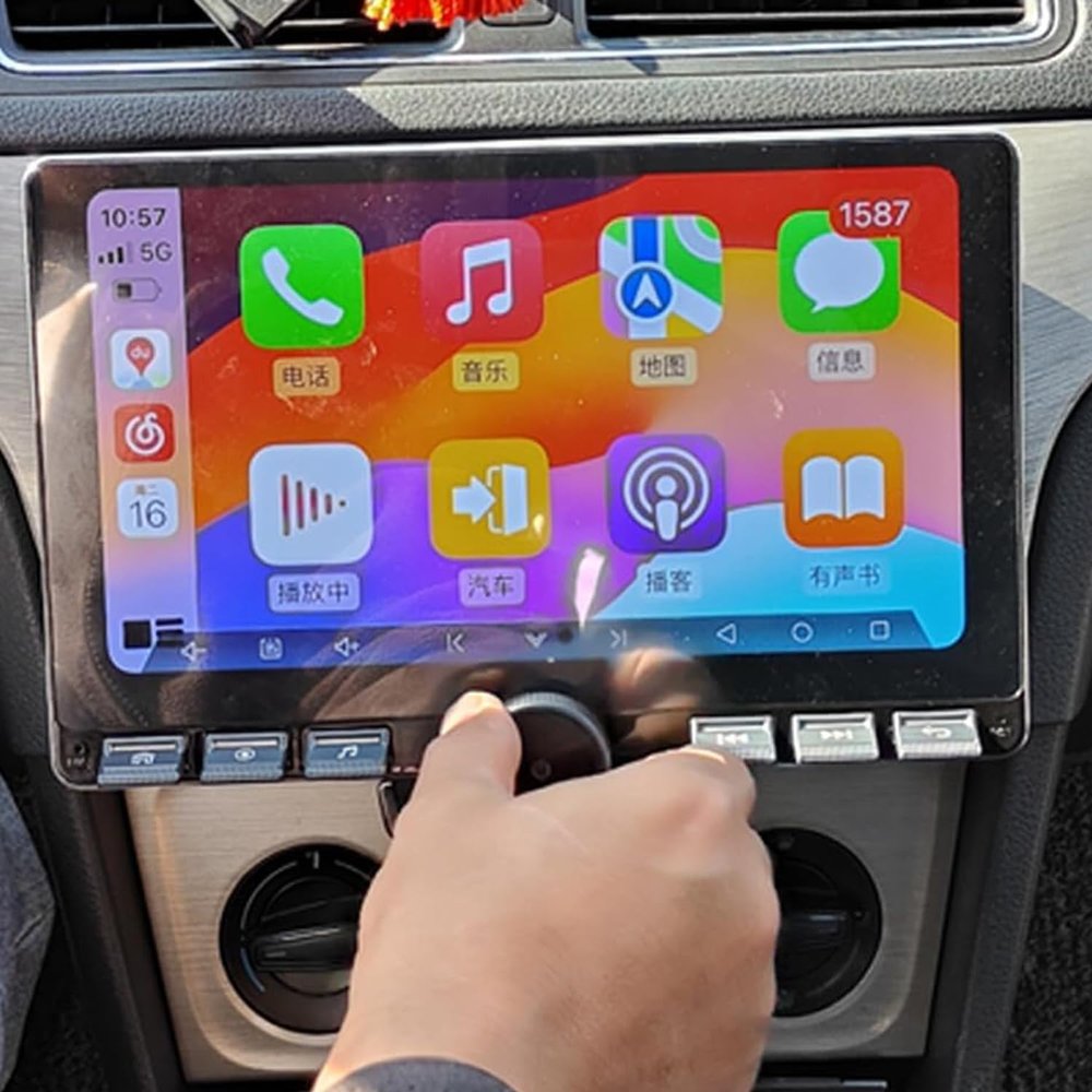 10.8" Android 15 4+64GB 8 Core for VW Passat Golf MK5 MK6 Jetta T5 EOS Polo Touran Seat Sharan Radio Car Stereo Touchscreen Wireless Carplay Android Auto DSP Bluetooth GPS FM with Reverse Camera
