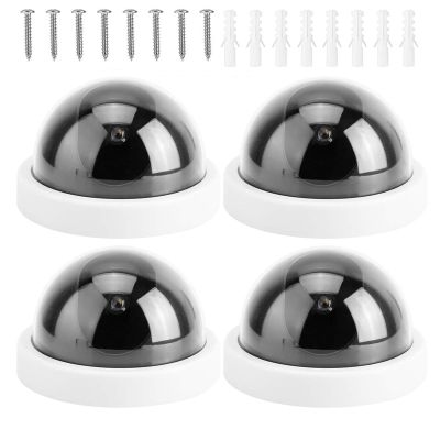 Whoasyst CCTV Camera with Flashing LED Light Fake Security Systems for Wall Ceiling Mount Home Protective Simulation Device Economical Fake Outdoor Security Camera