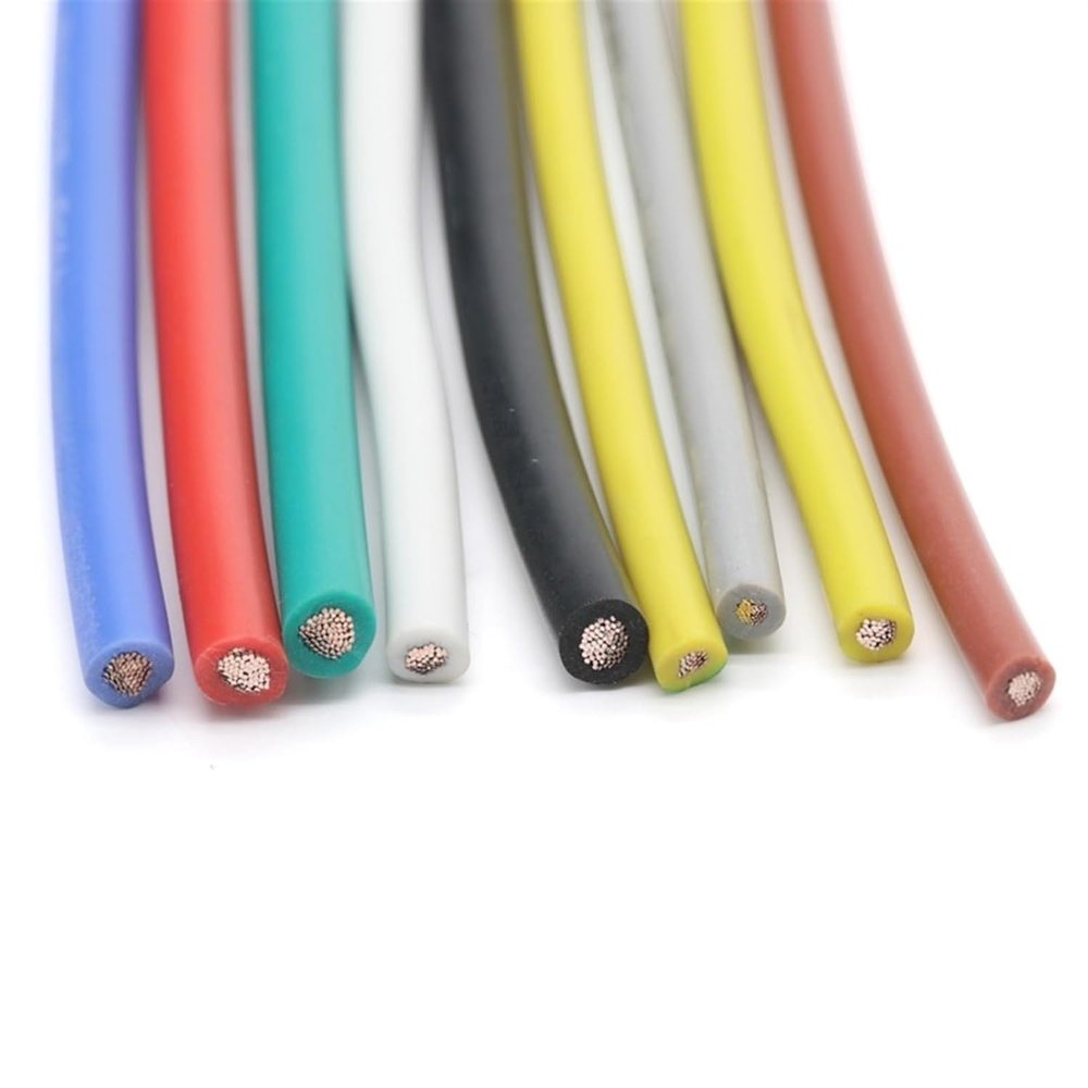ACFFVBW Coiled Extension Cord, 2 Meters UL3135 Soft Flexible Silicone Copper Wire 30AWG to 12 AWG High Temperature Electronic Connector(Yollow,12AWG)