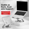 Adjustable Two Axises Laptop Cooling Stand Foldable Carbon Steel Frame 360 Swivels Base Ergonomic Desktop Suspension for 10 17" Devices Rotating Laptop Holder with Heat Dissipation view 2