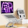 Adjustable Two Axises Laptop Cooling Stand Foldable Carbon Steel Frame 360 Swivels Base Ergonomic Desktop Suspension for 10 17" Devices Rotating Laptop Holder with Heat Dissipation view 4