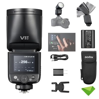 Godox V1 MID C TTL Flash for Canon, Touchscreen Round Head Travel Flash
