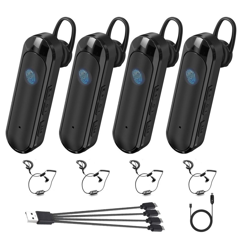 CBCBTWO N1S MAX Walkie Talkies with Earpiece Programming Cable,Small Two Way Radios Long Range,Mini Walkie Talkie Rechargeable for Adults,for Restaurant Supermarket Beauty Salon Family(4 Pack)