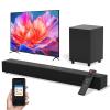 ROXAAN Soundbar for TV with Subwoofer, 60W Bluetooth Speaker, Deep Bass, 2.1 Channel Home Theater Surround Sound System w/Remote Control & Optical/AUX/USB/HDMI,Karaoke Machine for PC/Gaming/Projector view 1
