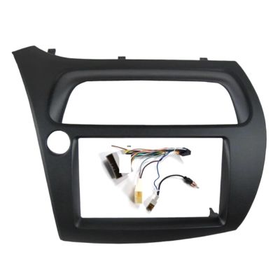 BINGLEI Car InteriorRadio Panel Fit for Honda Fit for Civic Radio DVD Stereo Cd Panel Mounting Trim Kit Face Frame Bezel with Wire Harne Decoration,Radio Panel(Left with Cable)