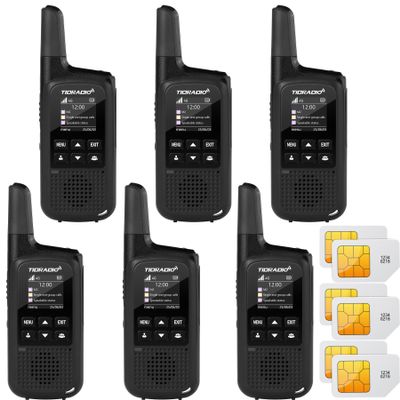 TIDRADIO TD-M2 Rapid Global 4G LTE Walkie Talkies Unlimited Range with SIM Cards, Manage via APP, Long Distance Nationwide PoC Two Way Radios for Family, Logistics, Truck Fleet, Mall, 6 Pack