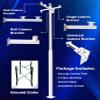 Galvanized Round Steel Tubes Pole for Surveillance Cameras, 8.2ft 9.8ft 11.4ft 13ft 14.8ft 16.4ft 19.6ft High, Surveillance Post Stand for School Backyard Porch Patio Walkway 6.5ft/2m view 3