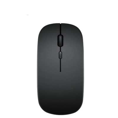 2.4GHz wireless Bluetooth mouse, dual-mode Slim rechargeable wireless mouse, silent USB mouse, 3 adjustable DPI, compatible with laptops, Windows Mac, Android Mac, MAC computers (matte black)