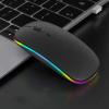 2.4GHz wireless Bluetooth mouse, dual-mode Slim rechargeable wireless mouse, silent USB mouse, 3 adjustable DPI, compatible with laptops, Windows Mac, Android Mac, MAC computers (matte black) view 2