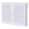 yeeplant Router Box for Wall Mount, 48 Cm White, Louvered Door view 1