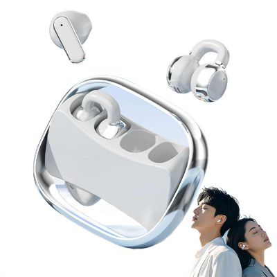 Clip on Earbuds - 2 in 1 Clip on Open Ear Headphones Wireless Earbuds,Lightweight Open Ear Headphones Bluetooth 5.4,Sports EarBuds,Comfortable for Small Ears & Glasses Wearers,Workouts,Fitness,Running