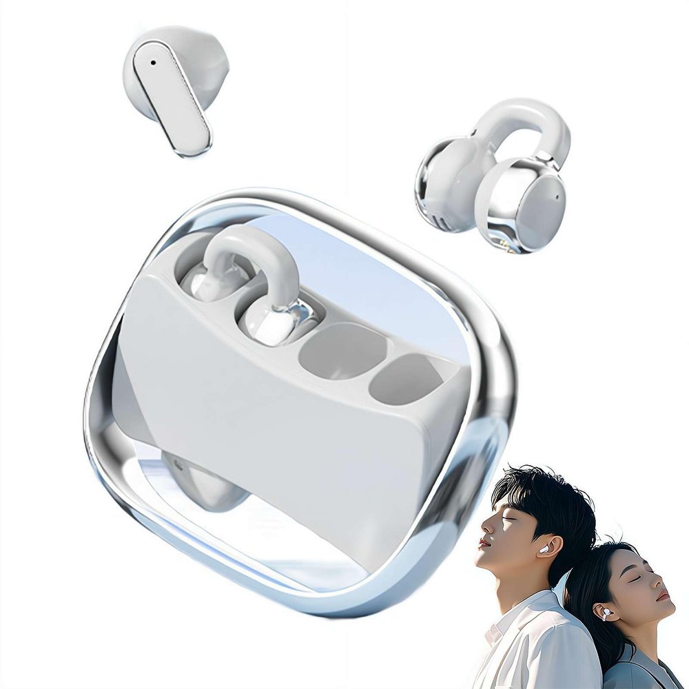 Clip on Earbuds - 2 in 1 Clip on Open Ear Headphones Wireless Earbuds,Lightweight Open Ear Headphones Bluetooth 5.4,Sports EarBuds,Comfortable for Small Ears & Glasses Wearers,Workouts,Fitness,Running