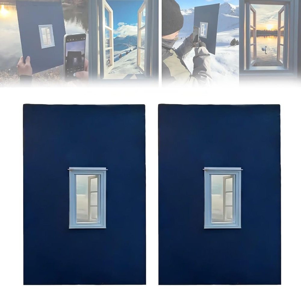 Creative Window Photograph Props, Portable Creative Window Frame Photography Props, Travel Photo Accessories for Landscapes, Portraits, Vacations, Fresh Perspective for Journey, Landscape (2PCS)