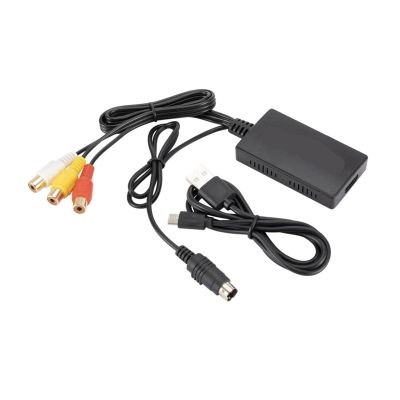 Treayes AV S-Video Video to HDMI-Compatible Converter for HDTV DVD STB, Compatible with/P>S#3 1080P R/CA CVBS SVideo Adapter