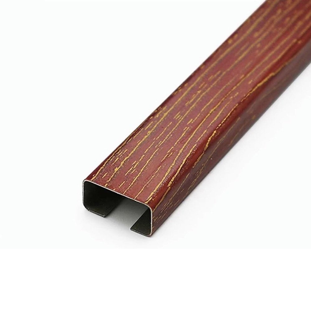 Stainless Steel Metal Cable Cover Floor Cords Cover Decorative Cable Hider Self-Adhesive Management Raceway Of Cables Lamp Cable Cover For Floor Home Office Protect Cords(Wood Grain B,0.6x0.4in)
