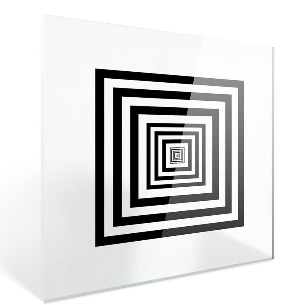 KHZKHC 3 * 3 in Camera Resolution Test Chart, Concentric Square Calibration Plate,Glass Ring-Shaped Calibration Plate, 0.5m Accuracy and 90% Transmittance, for Industrial Testing